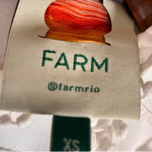 FARM Rio Eucalyptus Seed Fringe Detail Blouse XS NWT White Embroidered Boho Top - Picture 8 of 15